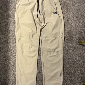 Men's Khaki Stretch Jogger Pants with Drawstring